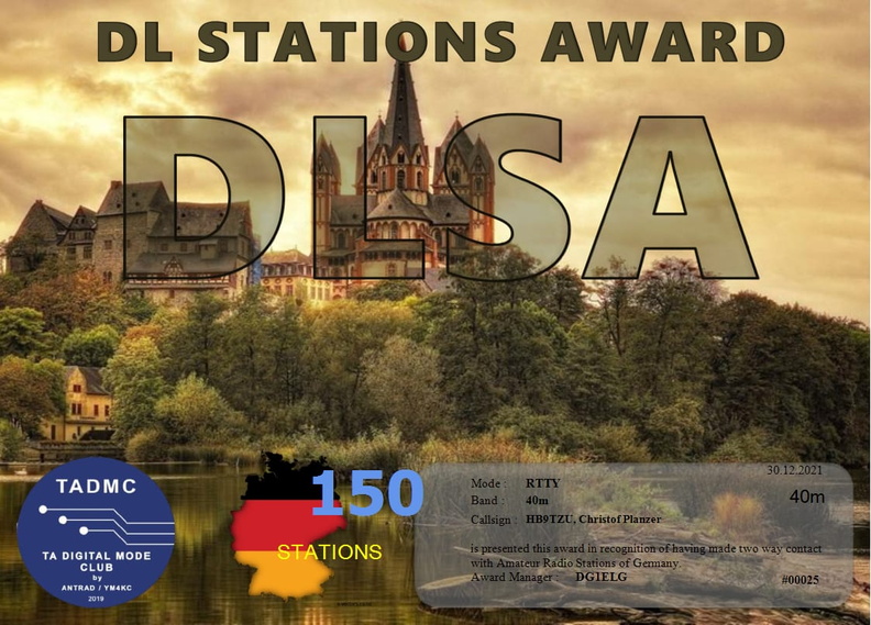 HB9TZU DLSA 150 40M RTTY 150